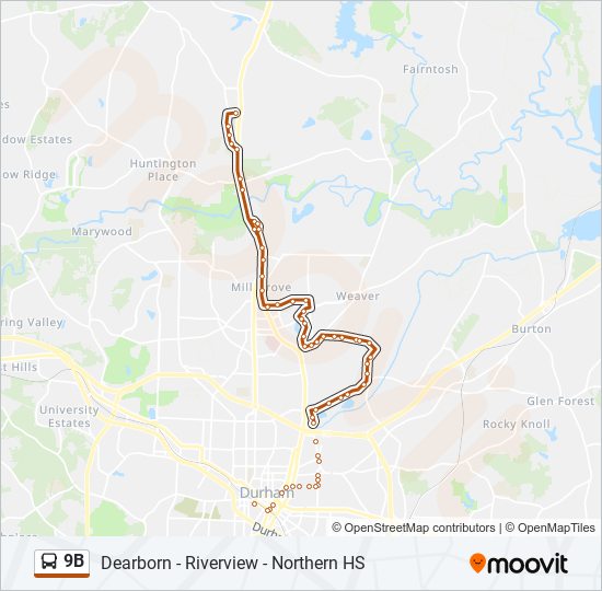 Mapa de 9B de autobús