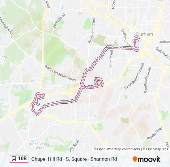 10B Bus Line Map