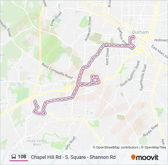 10B Bus Line Map