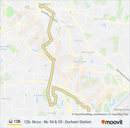 12B Bus Line Map