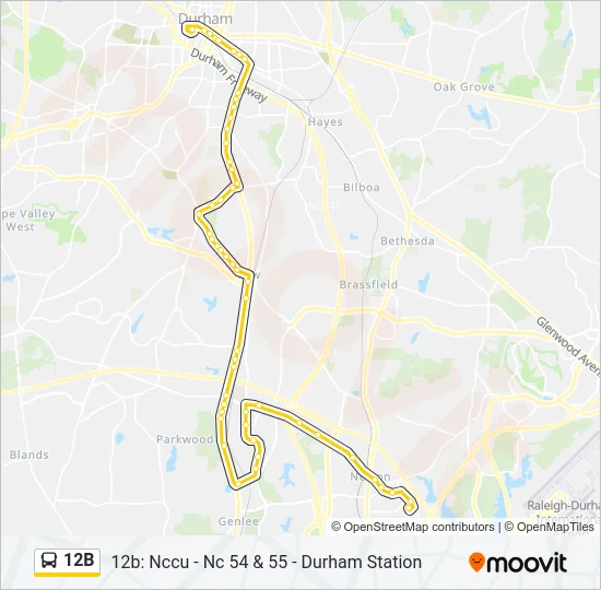 12B Bus Line Map