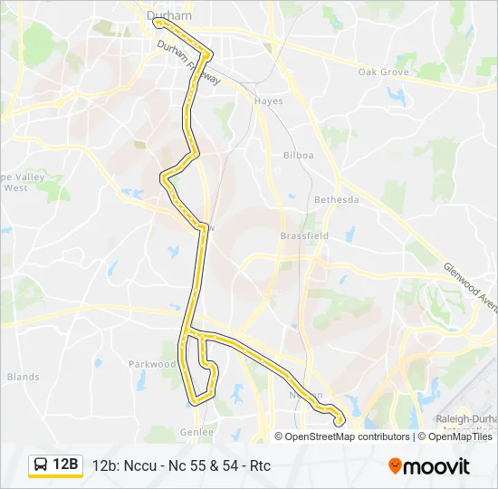 12B Bus Line Map