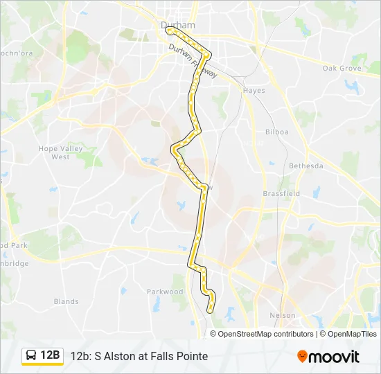 12B Bus Line Map