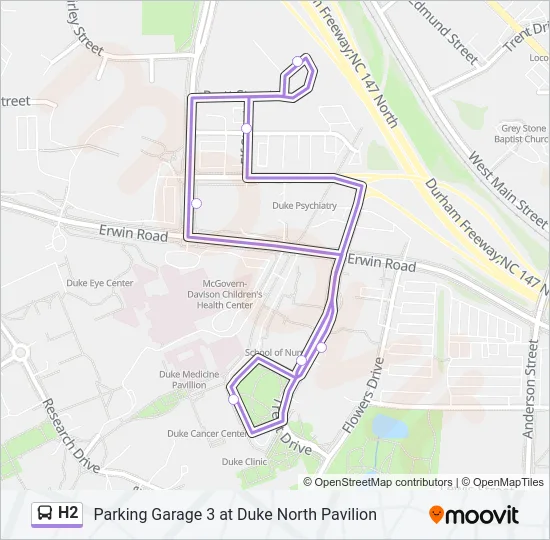 H2 Bus Line Map