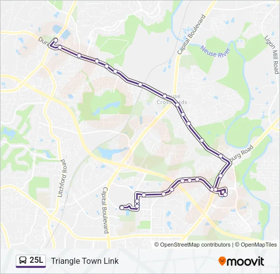 25L Bus Line Map