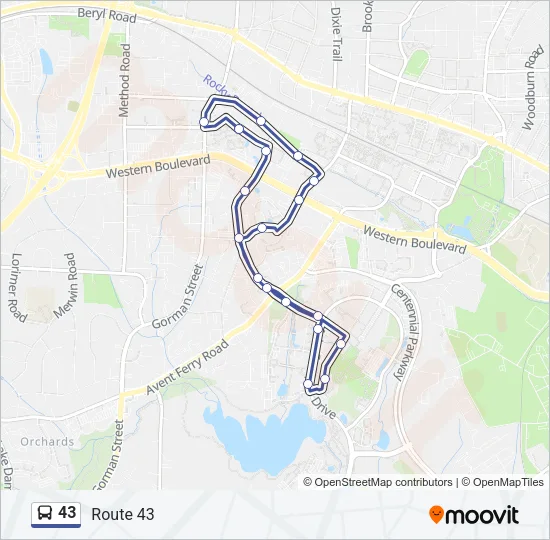43 Bus Line Map