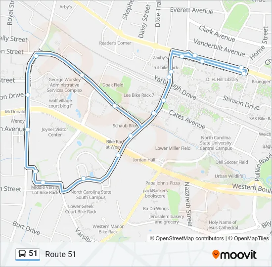 51 Bus Line Map