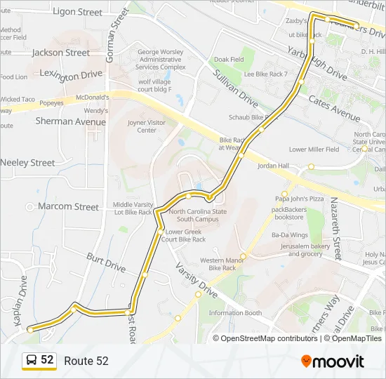 52 Bus Line Map