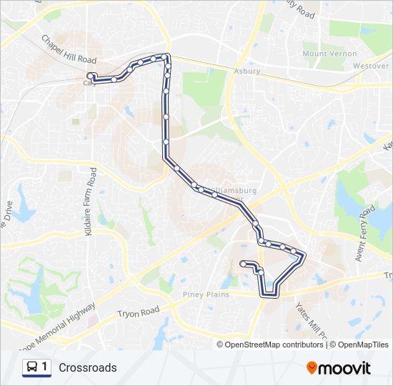 1 Bus Line Map