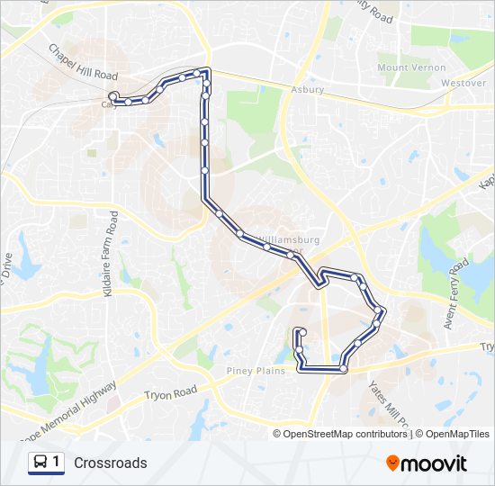 1 Bus Line Map