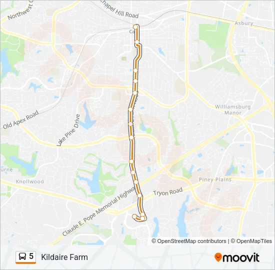 5 Bus Line Map