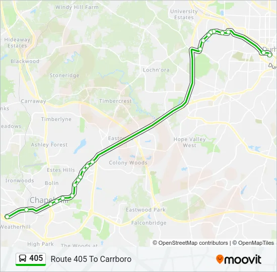 405 Bus Line Map