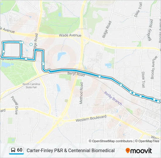 60 Bus Line Map