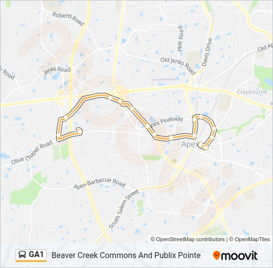 GA1 Bus Line Map