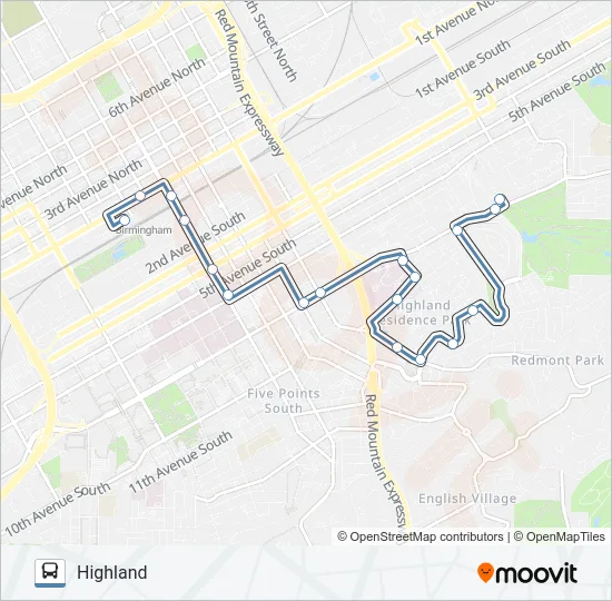 HIGHLAND Bus Line Map