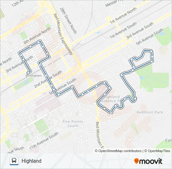 HIGHLAND Bus Line Map