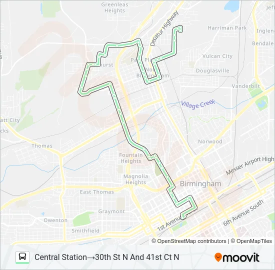 FAIRMONT Bus Line Map