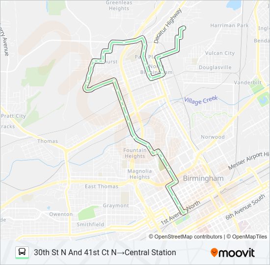 FAIRMONT Bus Line Map