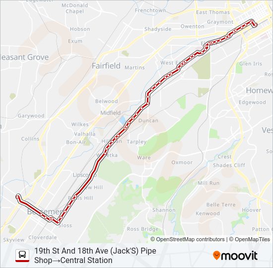 SOUTH BESSEMER bus Line Map