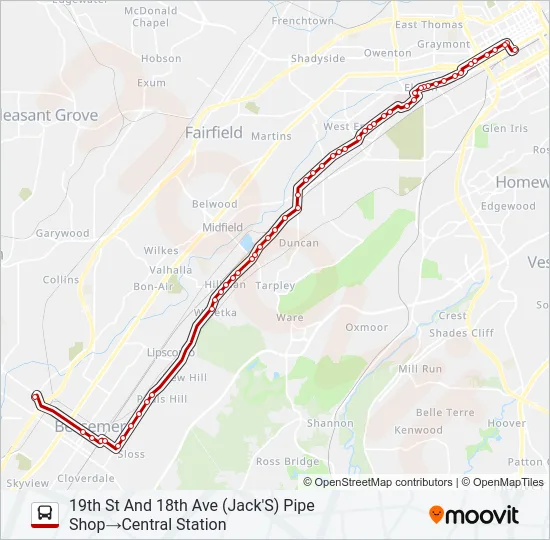 SOUTH BESSEMER Bus Line Map