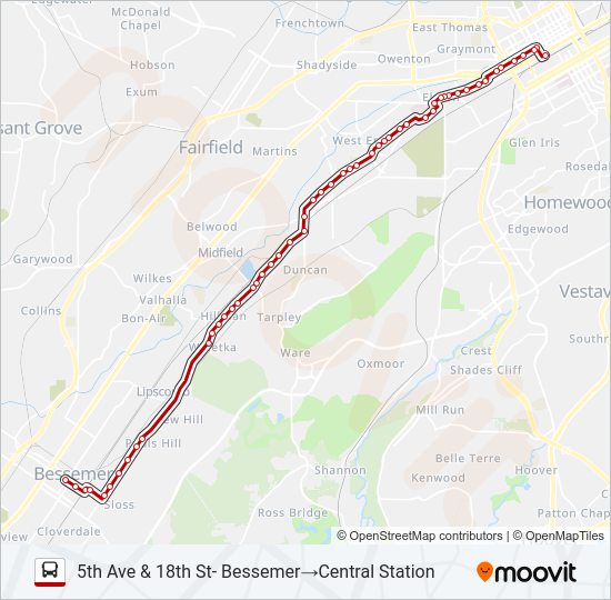 SOUTH BESSEMER Bus Line Map