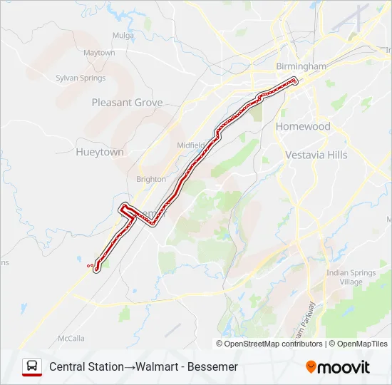 SOUTH BESSEMER Bus Line Map