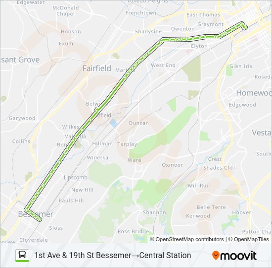 BESSEMER Bus Line Map