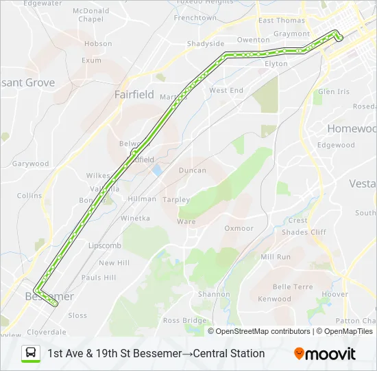 BESSEMER Bus Line Map