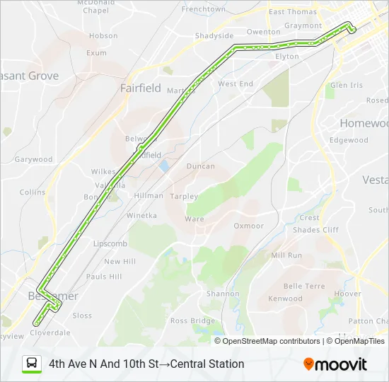BESSEMER Bus Line Map
