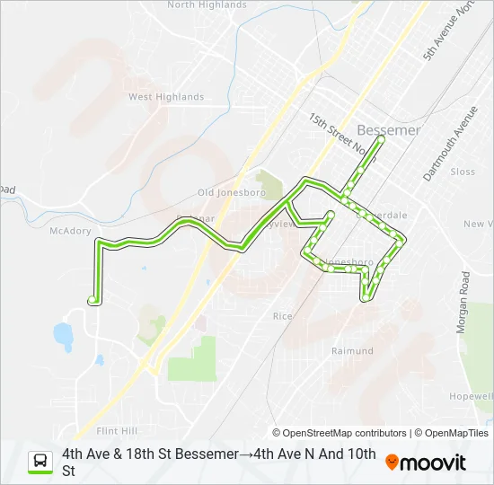 BESSEMER Bus Line Map