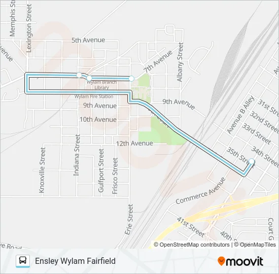 ENSLEY WYLAM FAI Bus Line Map