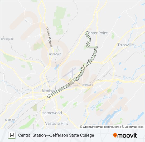 JEFF STATE Bus Line Map