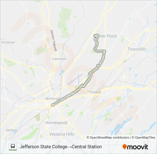 JEFF STATE Bus Line Map