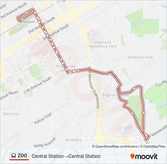 ZOO Bus Line Map