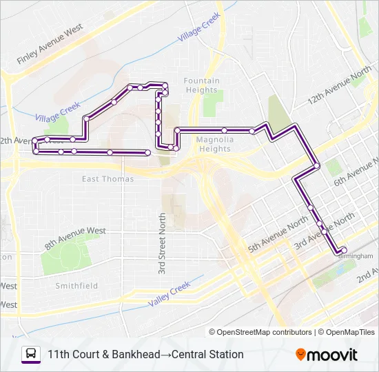 FOUNTAIN HEIGHTS Bus Line Map