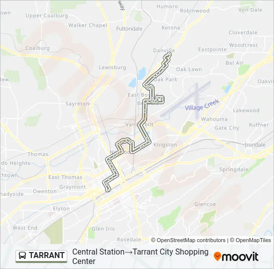 TARRANT Bus Line Map