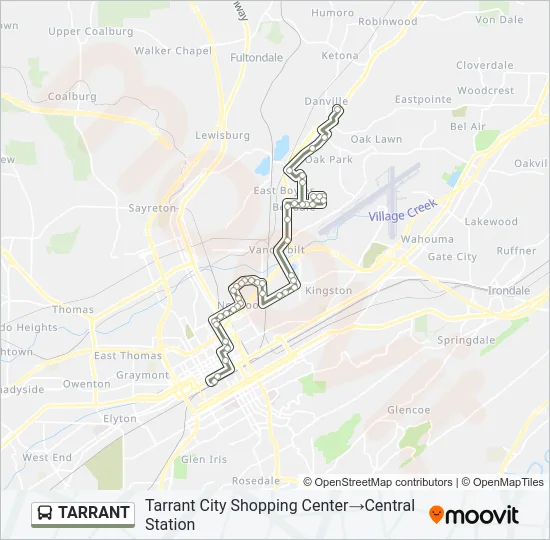 TARRANT Bus Line Map
