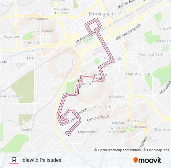 IDLEWILD PALISAD Bus Line Map