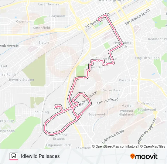 IDLEWILD PALISAD Bus Line Map
