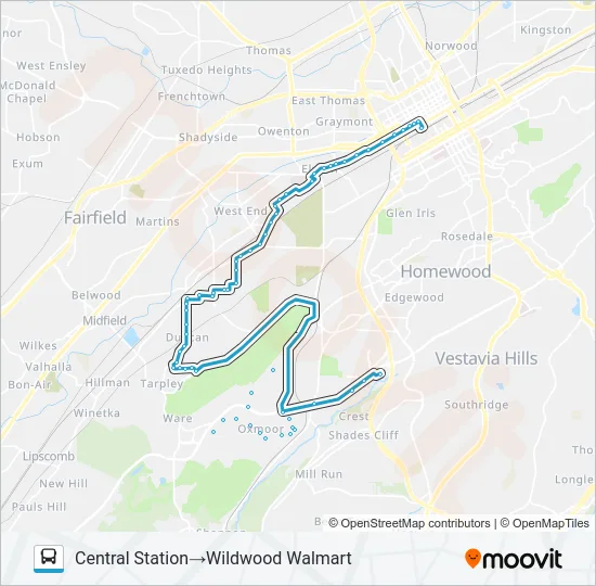 JEFFERSON WENONA Bus Line Map