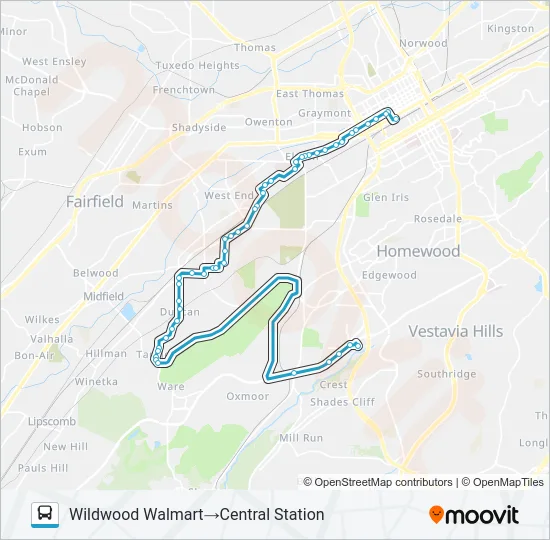 JEFFERSON WENONA Bus Line Map
