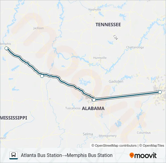 GREYHOUND US0610 Bus Line Map