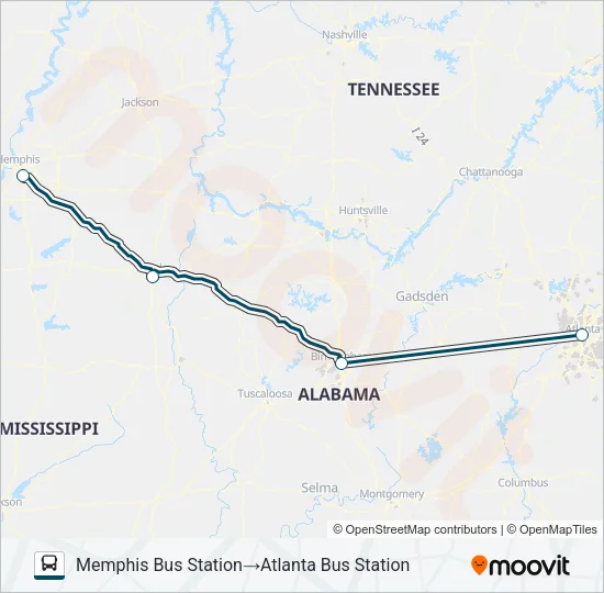 GREYHOUND US0610 Bus Line Map