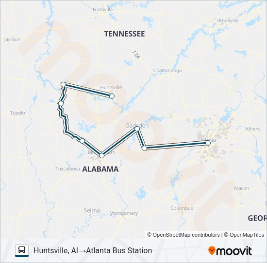 GREYHOUND US0622S Bus Line Map