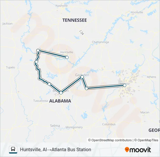 GREYHOUND US0622S Bus Line Map