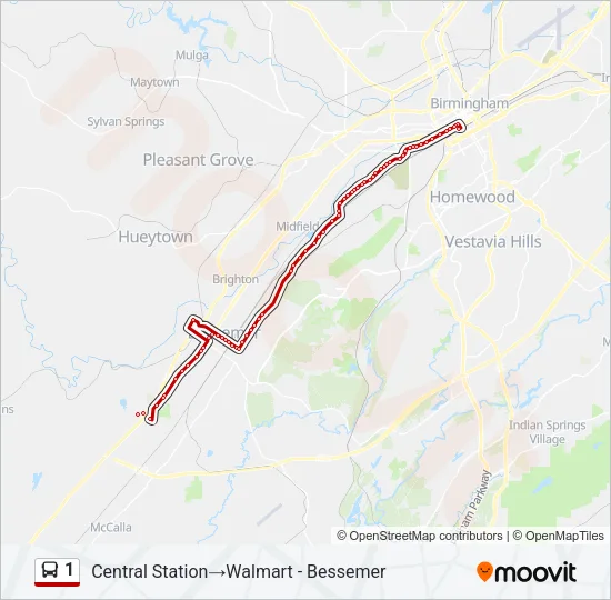 1 Bus Line Map