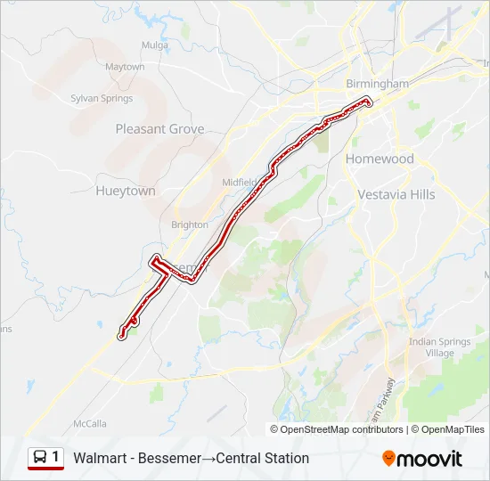 1 Bus Line Map