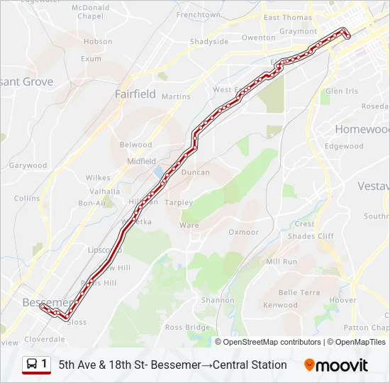 1 Bus Line Map