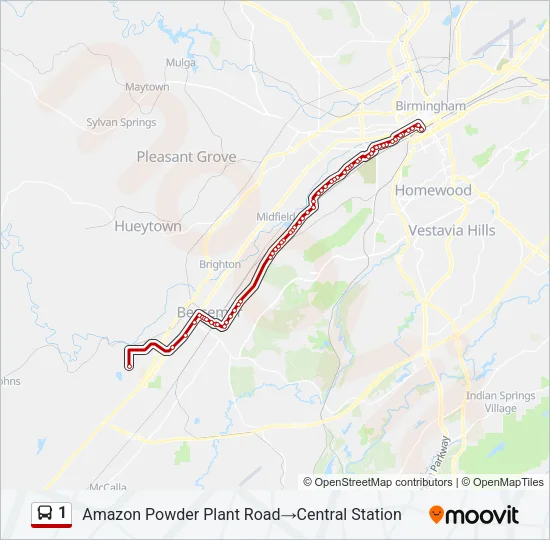 1 Bus Line Map