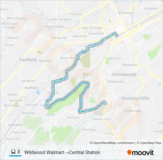 3 Bus Line Map
